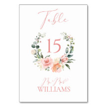 Dusty Pink Floral Wreath Weds