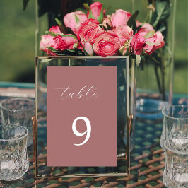 Numeração De Mesa Dusty rosa calliografia elegante número de mesa