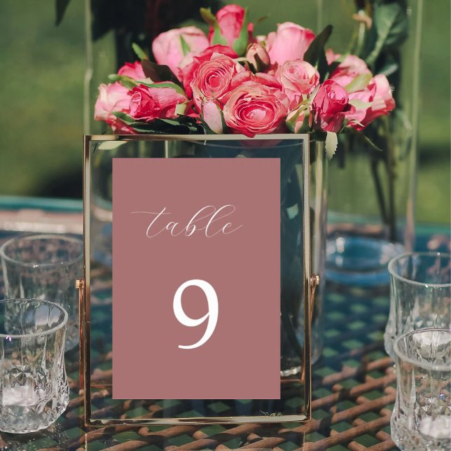 Numeração De Mesa Dusty rosa calliografia elegante número de mesa (Criador carregado)