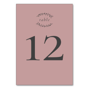 Numeração De Mesa Dusty Rosa Folhas e Berries Número da Mesa Casada