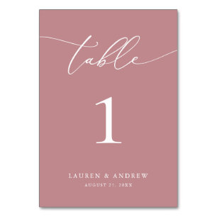 Numeração De Mesa Dusty Rosa Minimalist Wedding Personalização de