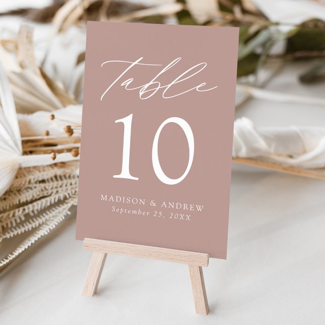 Numeração De Mesa Dusty Rosa Modern Elegance Wedding (Criador carregado)