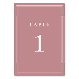 Numeração De Mesa Dusty Rosa Modern Minimalista Número da Tabela de