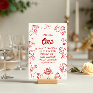 Numeração De Mesa É o Amore! Red Italiana Wedding