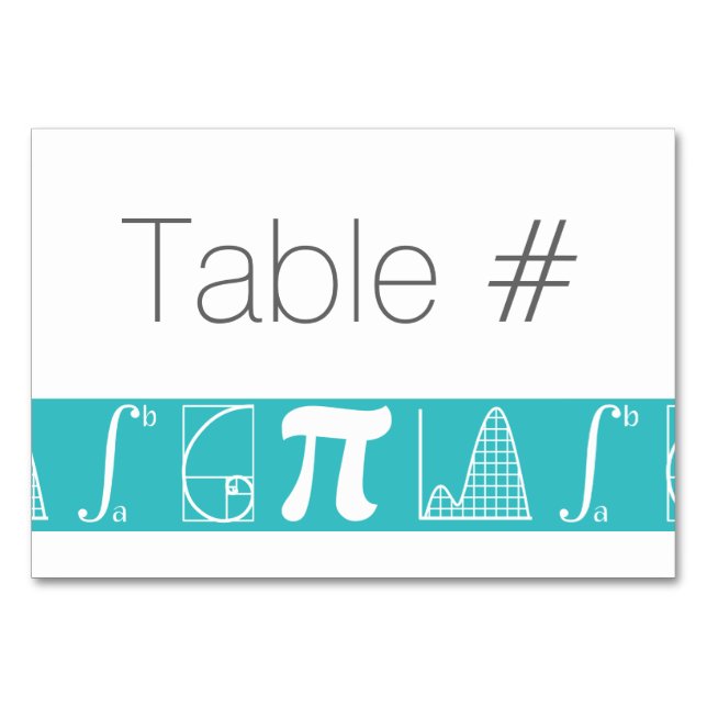 Numeração De Mesa Ele se adiciona à placa de Mesa turquesa (Frente)