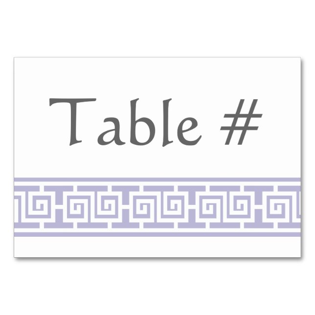 Numeração De Mesa Elegância chinesa na placa de Mesa de Lavanda (Frente)
