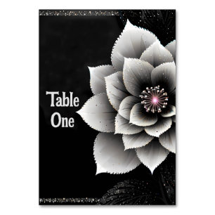 Numeração De Mesa Elegância do eterno: Casamento do Flor Negro e Sil