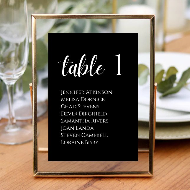 Numeração De Mesa Elegância Moderna Manchada de Preto e Branco Casam (Black and white speckled table number adds modern elegance to your wedding tables.)