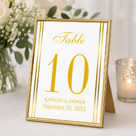 Numeração De Mesa Elegância Moderna Número da Mesa de Assentos Doura
