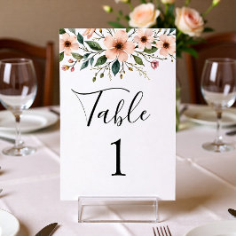 Numeração De Mesa Elegant Anemone Wildflower Wedding Table Number 