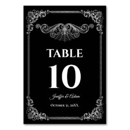 Numeração De Mesa Elegant black and whit Gothic Wedding Table number