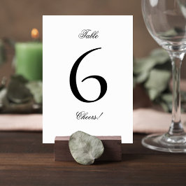 Numeração De Mesa Elegant Black and White Wedding Table Number Sign