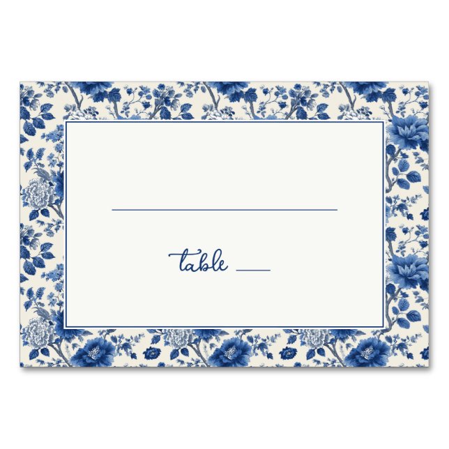 Numeração De Mesa Elegant Blue Floral (Frente)