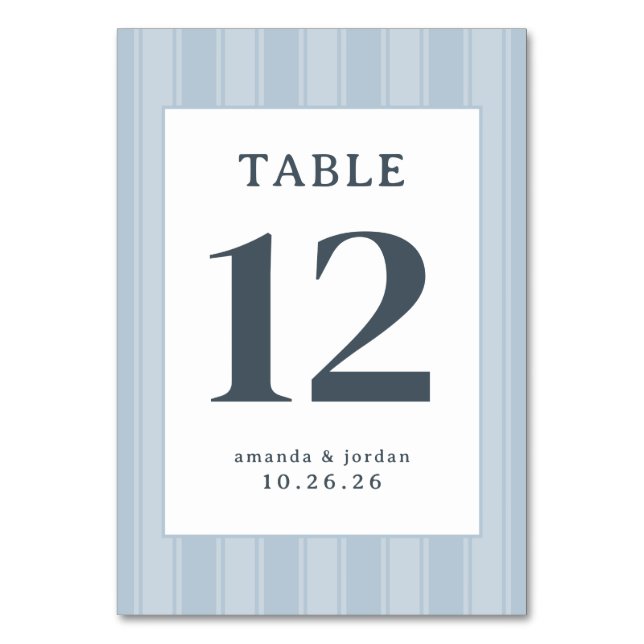 Numeração De Mesa Elegant Blue Minimalist Table Sign (Frente)