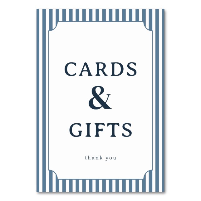 Numeração De Mesa Elegant Blue Serif Gratitude Card (Frente)