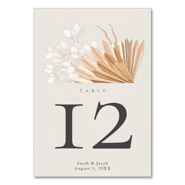 Numeração De Mesa Elegant Boho Wedding (Frente)