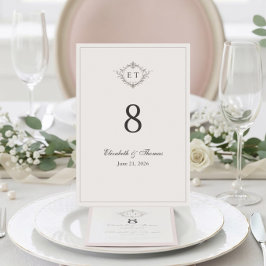 Numeração De Mesa Elegant Country Monogram Wedding Table Number