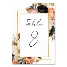 Numeração De Mesa Elegant Customizable Floral Table Number Cards