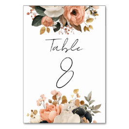 Numeração De Mesa Elegant Customizable Floral Table Number Cards