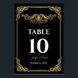 Numeração De Mesa Elegant gold Gothic Wedding Table number<br><div class="desc">Gothic Halloween Alternative Wedding Table Number</div>