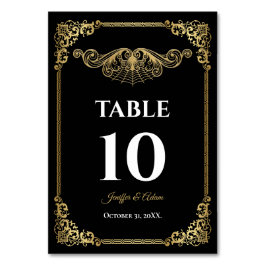 Numeração De Mesa Elegant gold Gothic Wedding Table number
