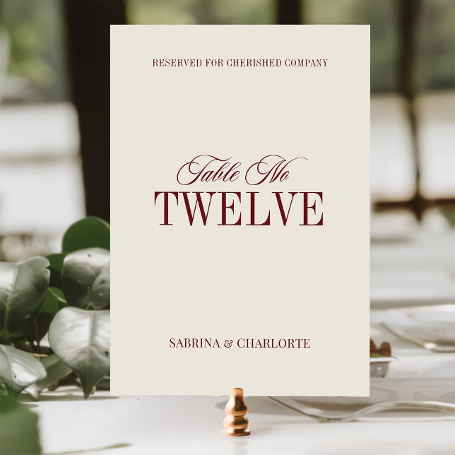 Numeração De Mesa Elegant Ivory Old Money Wedding Table Number (Criador carregado)