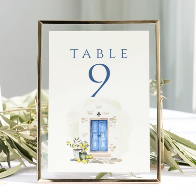 Numeração De Mesa Elegant Mediterranean Watercolor Wedding (Criador carregado)
