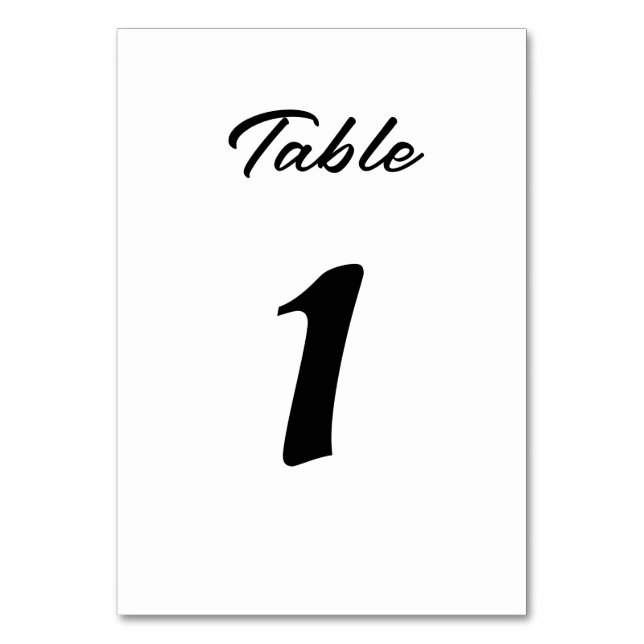 Numeração De Mesa Elegant Minimal Modern Simple Chic Table Card (Frente)