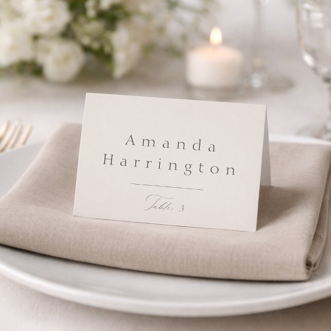 Numeração De Mesa Elegant Minimal Taupe Wedding Place Card  (Criador carregado)
