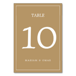 Numeração De Mesa Elegant Minimalist Border Gold Wedding