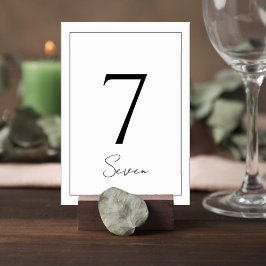 Numeração De Mesa Elegant Minimalist Wedding Table Number Card