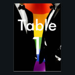 Numeração De Mesa Elegant Modern Gay Men Wedding Rainbow<br><div class="desc">The Gay Men Wedding Elegant Modern collection offers a complete suite of coordinating stationery and accessories designed for two grooms. Two grooms in classic black tuxedos against a vibrant rainbow Pride flag, with bold brush script typography that brings a retro-nostalgic edge to a modern celebration. Every piece is fully customizable...</div>
