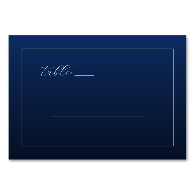 Numeração De Mesa Elegant Navy Minimalist Table Card (Frente)