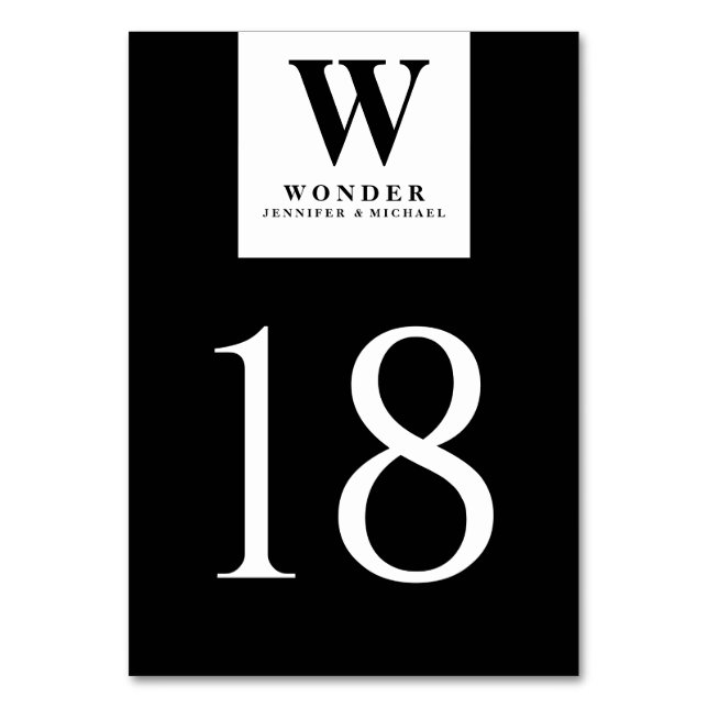 Numeração De Mesa Elegant Newlywed Monogram Seating (Frente)