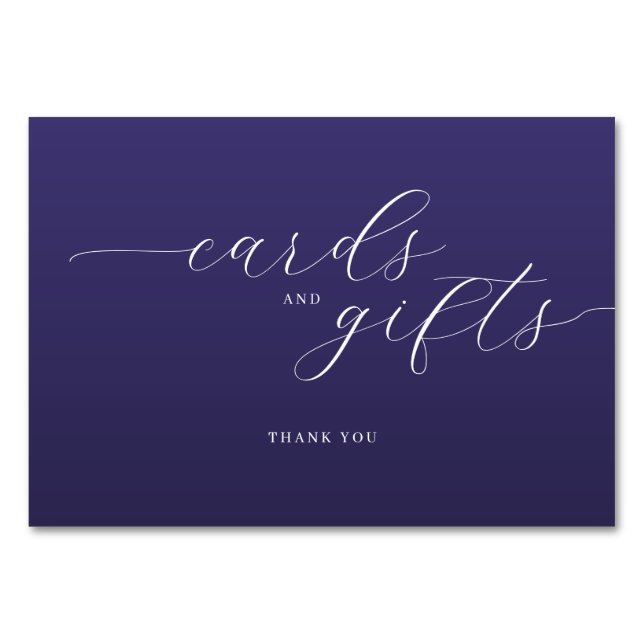 Numeração De Mesa Elegant Purple Typographic Thank You Card (Frente)