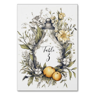 Numeração De Mesa Elegant Rustic Lemon Foliage Wedding Table Number