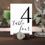 Numeração De Mesa Elegant Script Black & White Reception Table Card<br><div class="desc">Add a polished and cohesive touch to your reception décor with this minimalist wedding table number sign. Featuring a bold modern numeral paired with elegant handwritten-style script, this design blends contemporary simplicity with timeless sophistication. The clean black and white layout creates a refined look that complements a wide range of...</div>