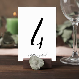 Numeração De Mesa Elegant Script Table Number Sign with Couple Names