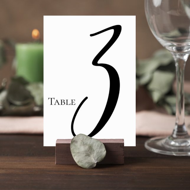 Numeração De Mesa Elegant Script Wedding Table Number Card (Criador carregado)