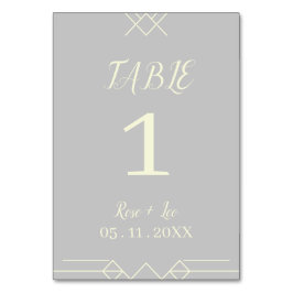 Numeração De Mesa Elegant Silver & Ivory Wedding Table Number