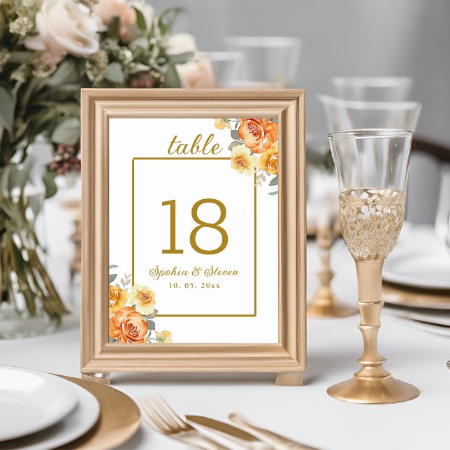 Numeração De Mesa Elegant spring Wedding with tangerine flowers (Criador carregado)