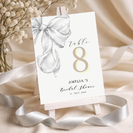 Numeração De Mesa Elegant, tying the knot bridal showePlato de papel