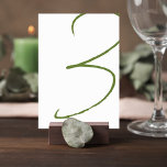 Numeração De Mesa Elegant Wedding Table Number Card<br><div class="desc">Add a refined and elegant touch to your reception tables with this minimalist wedding table number card. Featuring a modern calligraphy-style number in a soft greenery tone, the design is both simple and sophisticated, making it a perfect complement to classic, garden, and contemporary wedding décor. The clean layout allows the...</div>