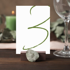 Numeração De Mesa Elegant Wedding Table Number Card