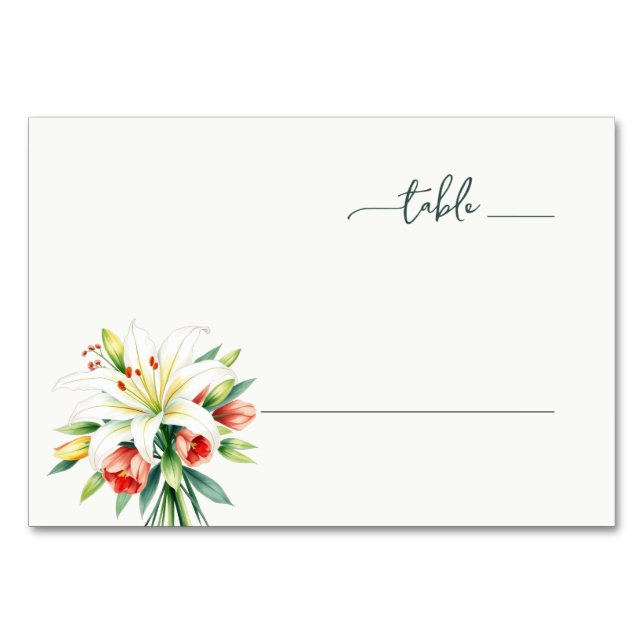 Numeração De Mesa Elegant White Floral (Frente)