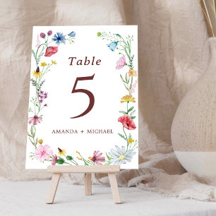 Numeração De Mesa Elegant Wildflower Wedding Table Number