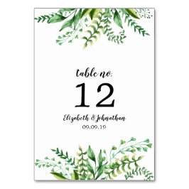 Numeração De Mesa Elegante Aquarela Recepção de casamento Botânica