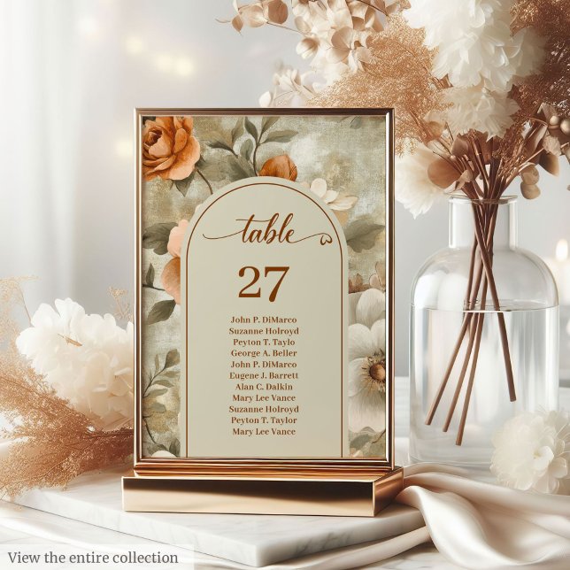 Numeração De Mesa Elegante Boho Neutro Marfim Sabugueiro Floral Casa (Elegant Boho Neutral Ivory Sage Floral Wedding Table Number

)