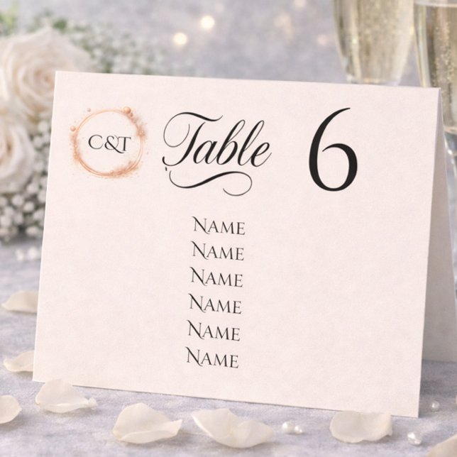 Numeração De Mesa Elegante Caligrafia de Casamento com Brilho de Pês (Criador carregado)