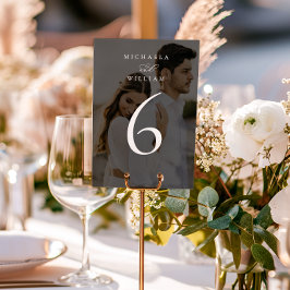Numeração De Mesa Elegante Caligrafia Minimalista Moderna de Casamen